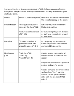 3-pronged thesis: In &ldquo;Introduction to Poetry,&rdquo; Billy Collins uses