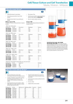 Cell/Tissue Culture and Cell Transfection Media, filtration
