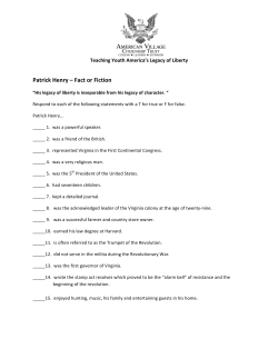 Patrick Henry &ndash; Fact or Fiction