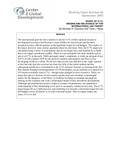ghost of 0.7%: origins and relevance of the international aid target