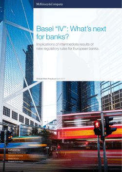 Basel &ldquo;IV&rdquo;: What`s next for banks?