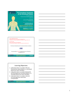 Pre-Transplant Treatment of the Sensitized Patient