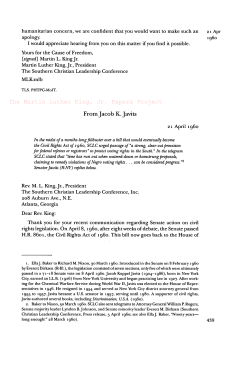 From Jacob K. Javits The Martin Luther King, Jr. Papers
