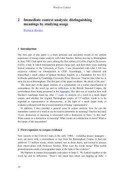 2 Immediate context analysis: distinguishing meanings by studying