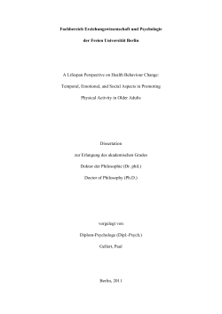 Fachbereich Erziehungswissenschaft und Psychologie der Freien