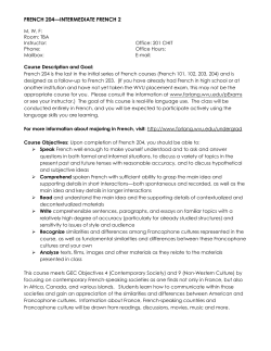 French 204 - West Virginia University Department of World