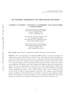 3d Global Modelling of the Solar Dynamo