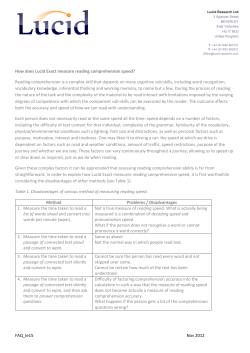 How does Lucid Exact measure reading comprehension speed?
