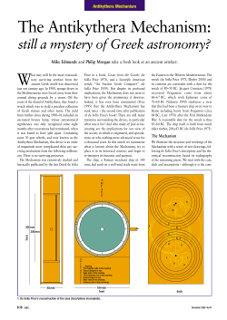 The Antikythera Mechanism: still a mystery of Greek astronomy?