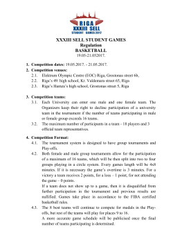 XXXIII SELL STUDENT GAMES Regulation BASKETBALL