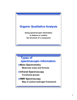 Organic Qualitative Analysis Types of spectroscopic information