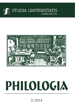 philologia - STUDIA UNIVERSITATIS Babes-Bolyai