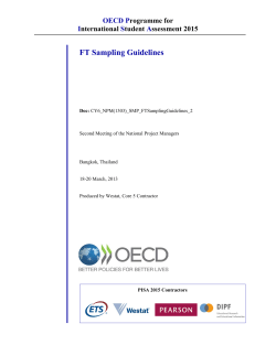 PISA 2015 Field Trial Sampling Guidelines