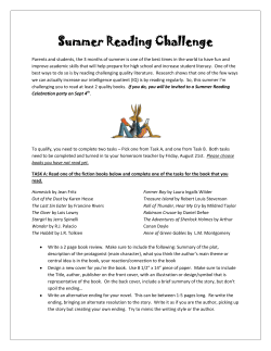 Summer Reading Challenge - Portland Christian School