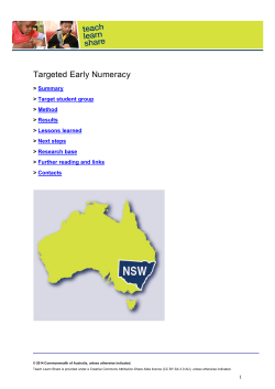 Targeted Early Numeracy