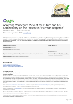 Analyzing Vonnegut`s View of the Future and his Commentary on