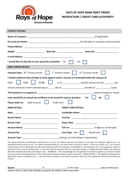 Debit Order Form