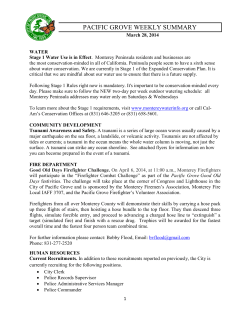 pacific grove weekly summary
