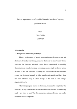 Puritan superstition as reflected in Nathaniel hawthorne`s young