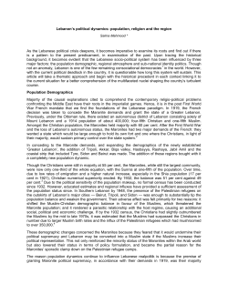 Lebanon`s political dynamics: population, religion and the region As