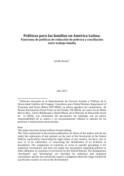 Pol&iacute;ticas para las familias en Am&eacute;rica Latina