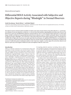 Differential BOLD Activity Associated with Subjective and Objective