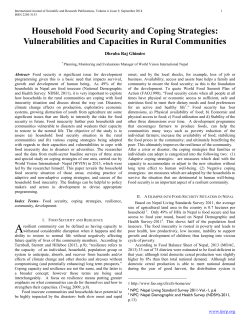 Household Food Security and Coping Strategies