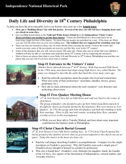 Daily Life 18th Century Philadelphia