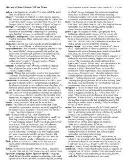 Glossary of Some Literary Criticism Terms action: what happens in a