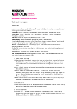 Online direct debit services agreement
