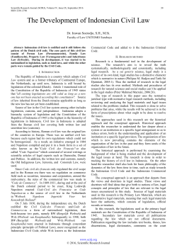 The Development of Indonesian Civil Law