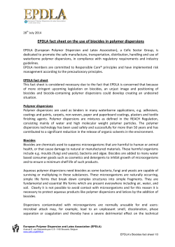 EPDLA fact sheet on the use of biocides in polymer dispersions