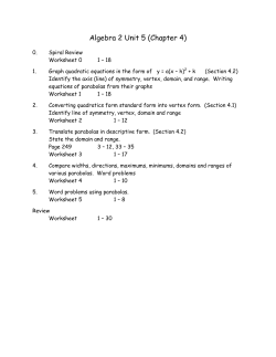 Algebra 2 Unit 5 (Chapter 4)
