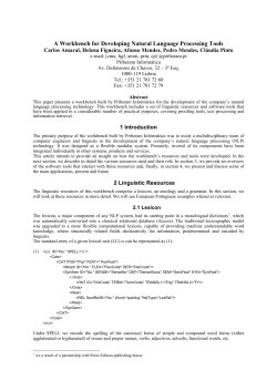 A Workbench for Developing Natural Language