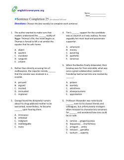 Sentence Completion 25 (low-advanced SAT level)