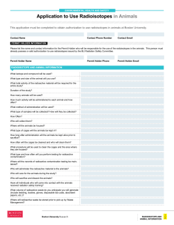 Application to Use Radioisotopes in Animals