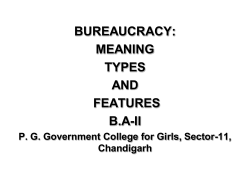 BUREAUCRACY: MEANING TYPES AND FEATURES B.A-II