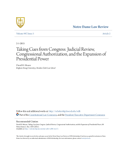 Taking Cues from Congress: Judicial Review, Congressional