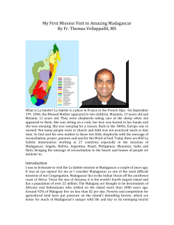 My First Mission Visit to Amazing Madagascar By Fr. Thomas