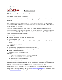 Broadcast Intern - Mind`s Eye Radio