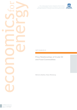 Price relationships of crude oil and food commodities