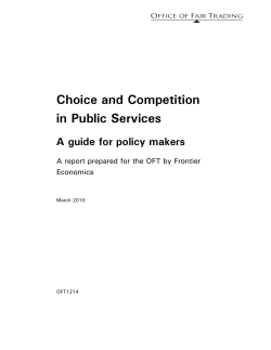 Choice and Competition in Public Services