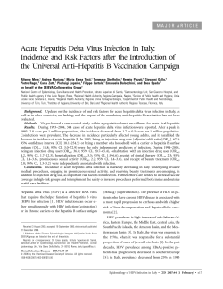Acute Hepatitis Delta Virus Infection in Italy