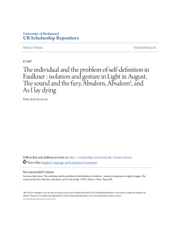 The individual and the problem of self