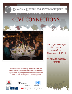 august/september - Canadian Centre for Victims of Torture