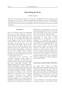 Researching the Petun - Ontario Archaeological Society