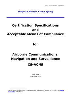 Annex I to ED Decision 2013/031/R