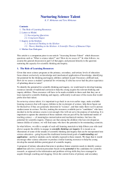Nurturing Science Talent