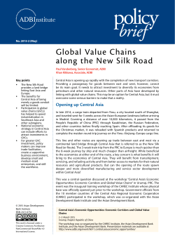 Global Value Chains along the New Silk Road