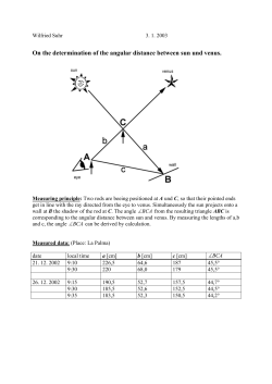 On the determination of the angular distance between sun und venus.